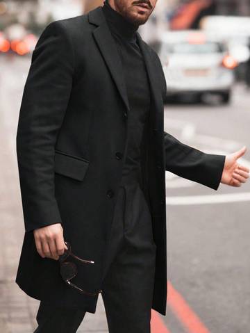Men's Simple Plain Long Sleeve Woolen Shirt For Daily Wear Men Overcoats Luxurious Weddings