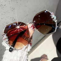 Vintage Rimless Rhinestone Sunglasses