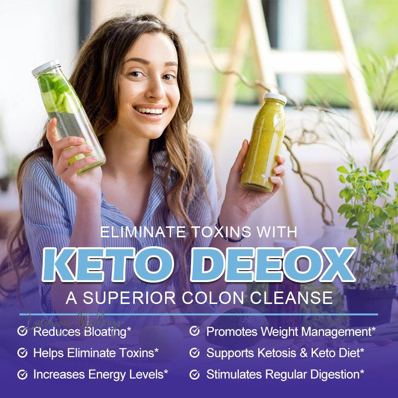 a woman holding two cans of keto detox