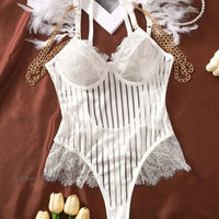 Romantic Lace Feather Bodysuit Luxurious Weddings