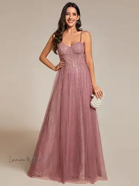 Floor Length Shiny Orchid Bridesmaid Dress Luxurious Weddings