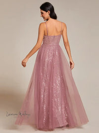 Floor Length Shiny Orchid Bridesmaid Dress Luxurious Weddings