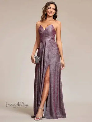 Gorgeous Metallic Rose Evening Dress Luxurious Weddings