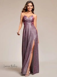 Gorgeous Metallic Rose Evening Dress Luxurious Weddings