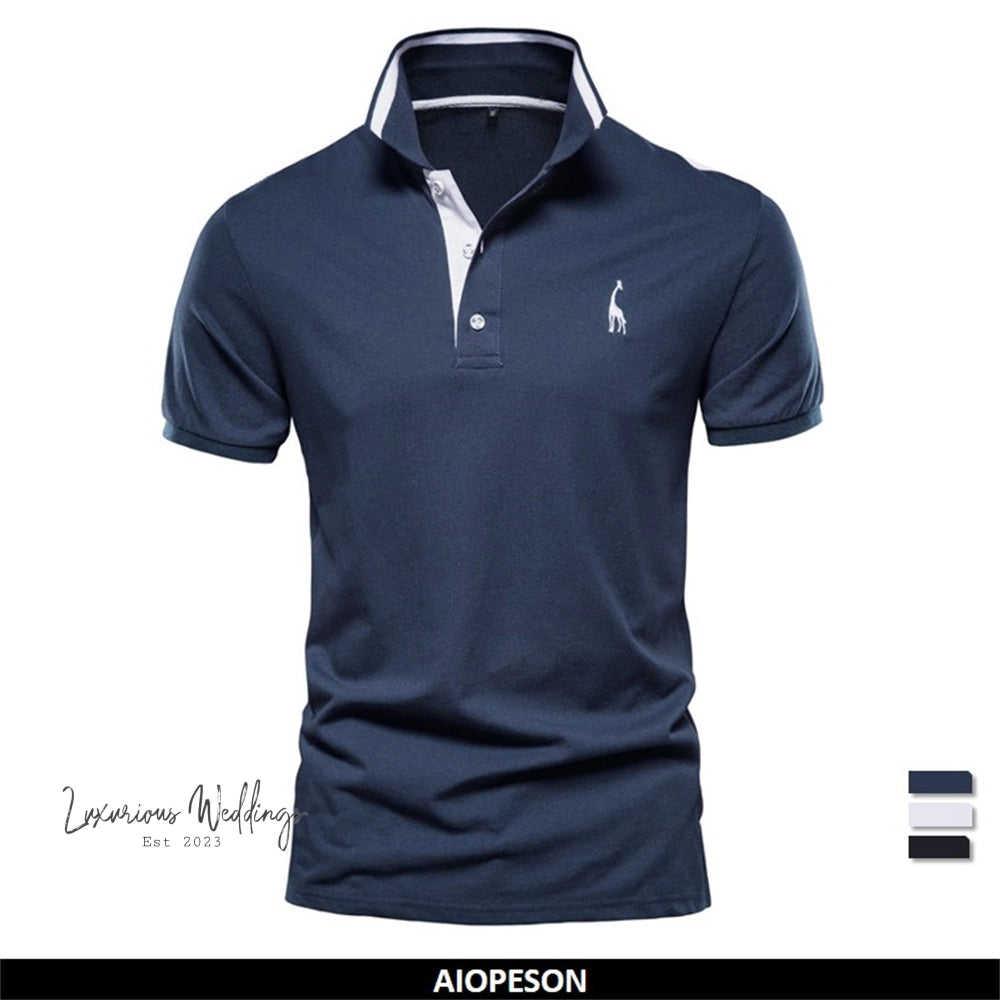 High Quality Men's Giraffe Polo Shirt Luxurious Weddings