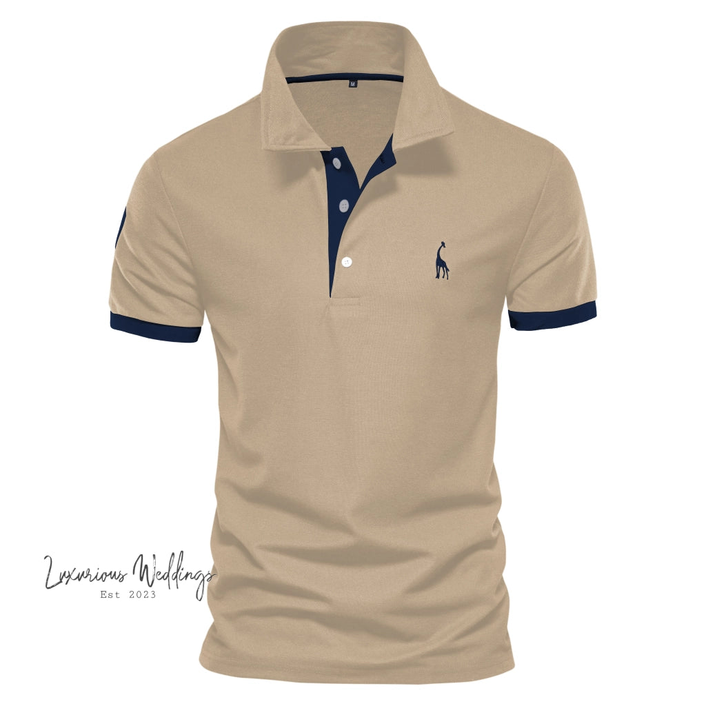 High Quality Men's Giraffe Polo Shirt Luxurious Weddings