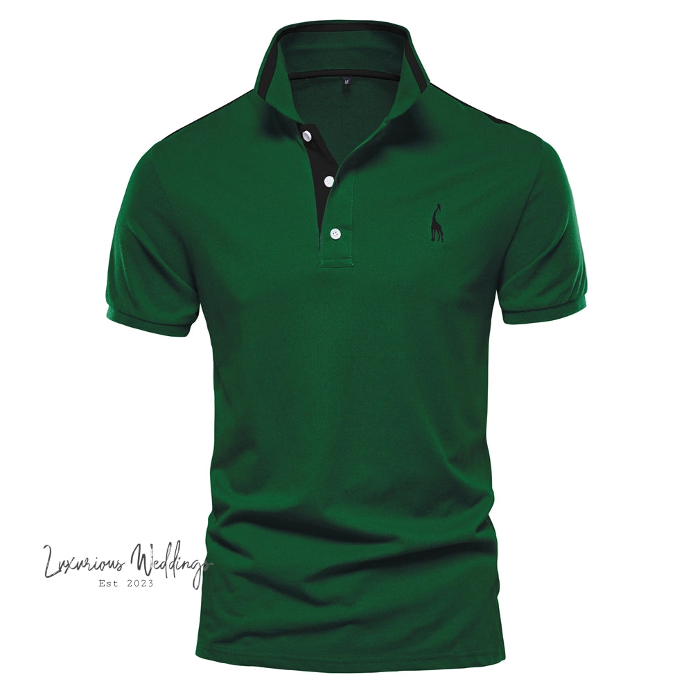 High Quality Men's Giraffe Polo Shirt Luxurious Weddings