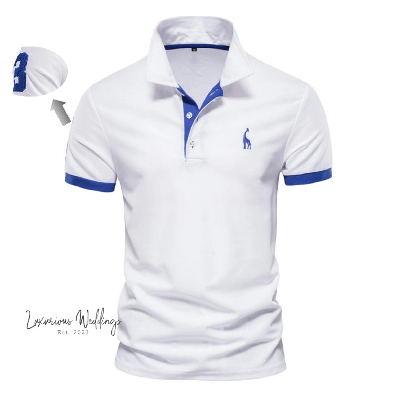 High Quality Men's Giraffe Polo Shirt Luxurious Weddings