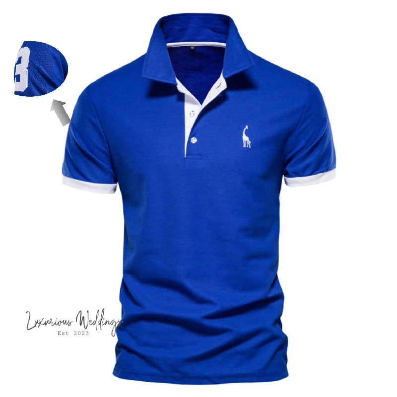 High Quality Men's Giraffe Polo Shirt Luxurious Weddings