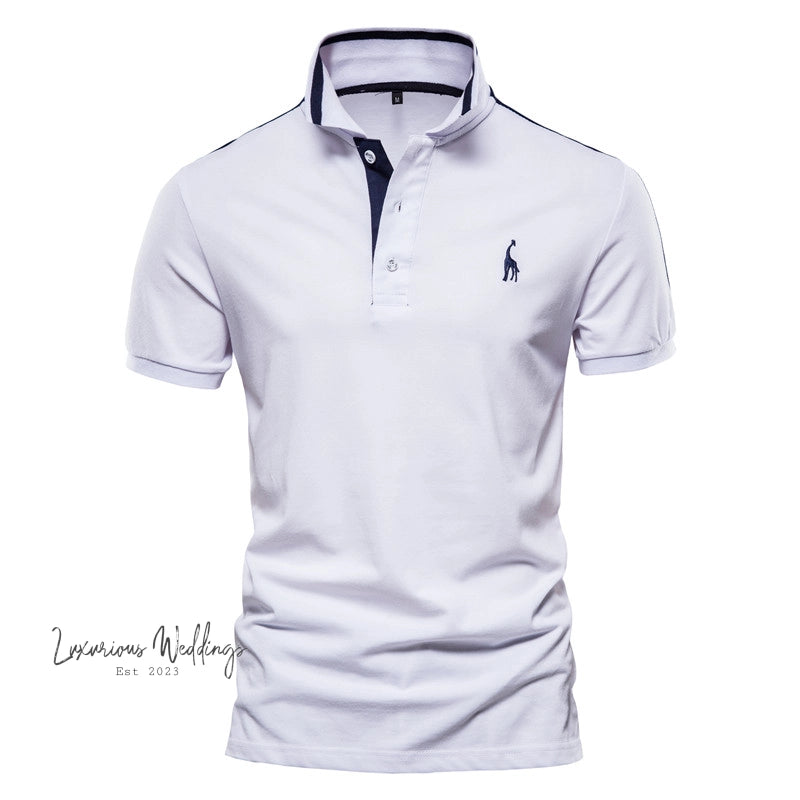 High Quality Men's Giraffe Polo Shirt Luxurious Weddings