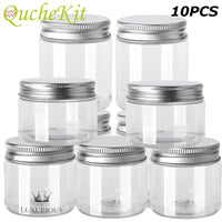 10Pcs Clear Storage Jars with Aluminum Caps Luxurious Weddings