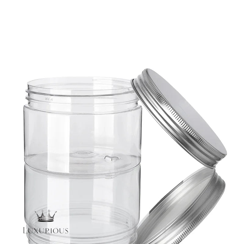 10Pcs Clear Storage Jars with Aluminum Caps