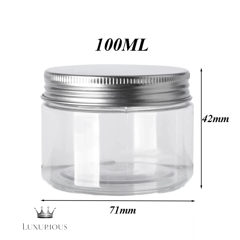 10Pcs Clear Storage Jars with Aluminum Caps Luxurious Weddings