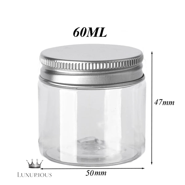 10Pcs Clear Storage Jars with Aluminum Caps Luxurious Weddings