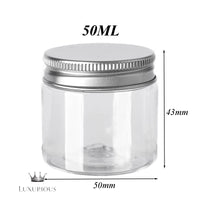 10Pcs Clear Storage Jars with Aluminum Caps Luxurious Weddings