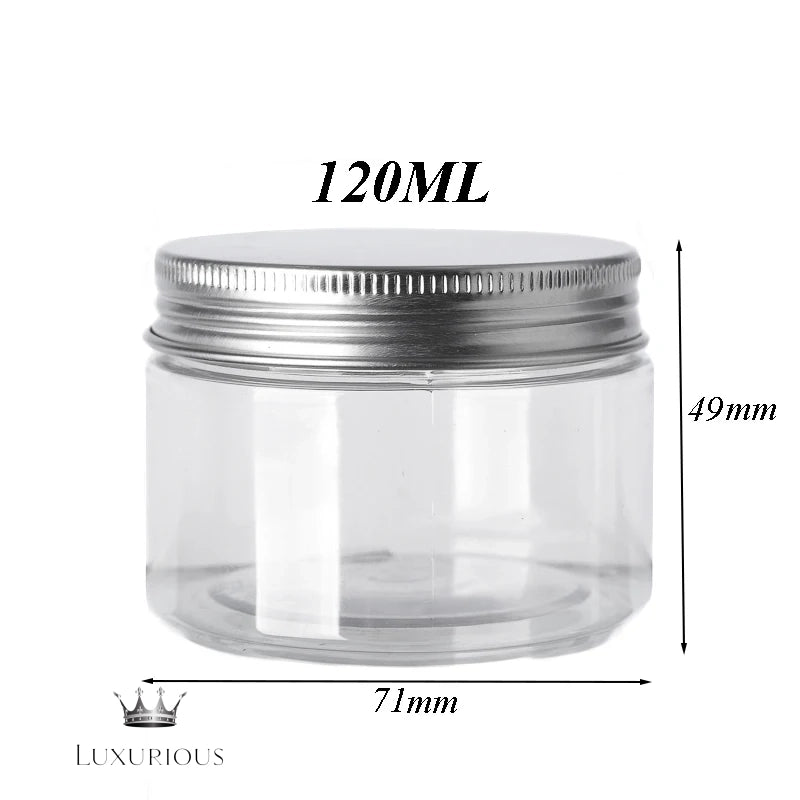 10Pcs Clear Storage Jars with Aluminum Caps Luxurious Weddings