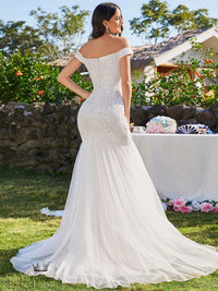 Elegant Lace Fishtail Wedding Dress