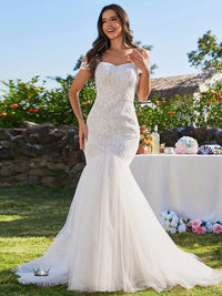 Elegant Lace Fishtail Wedding Dress Luxurious Weddings