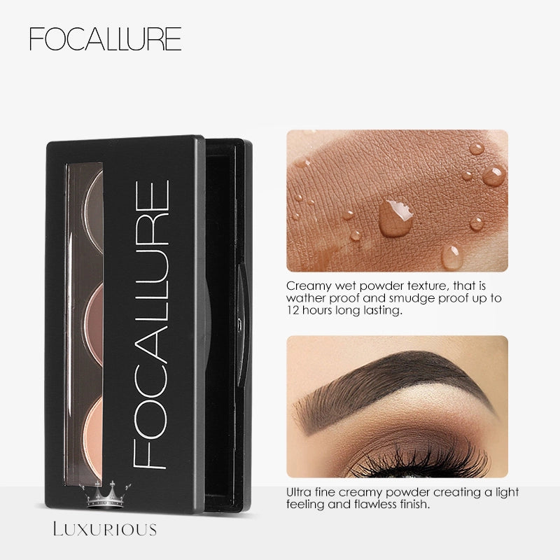 FOCALLURE 3-Color Brow Powder Palette Luxurious Weddings