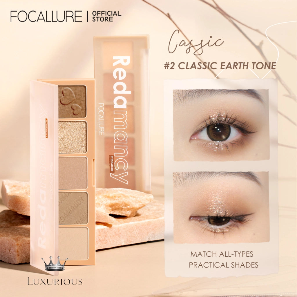 FOCALLURE 5 Colors Shimmer Eyeshadow Palette