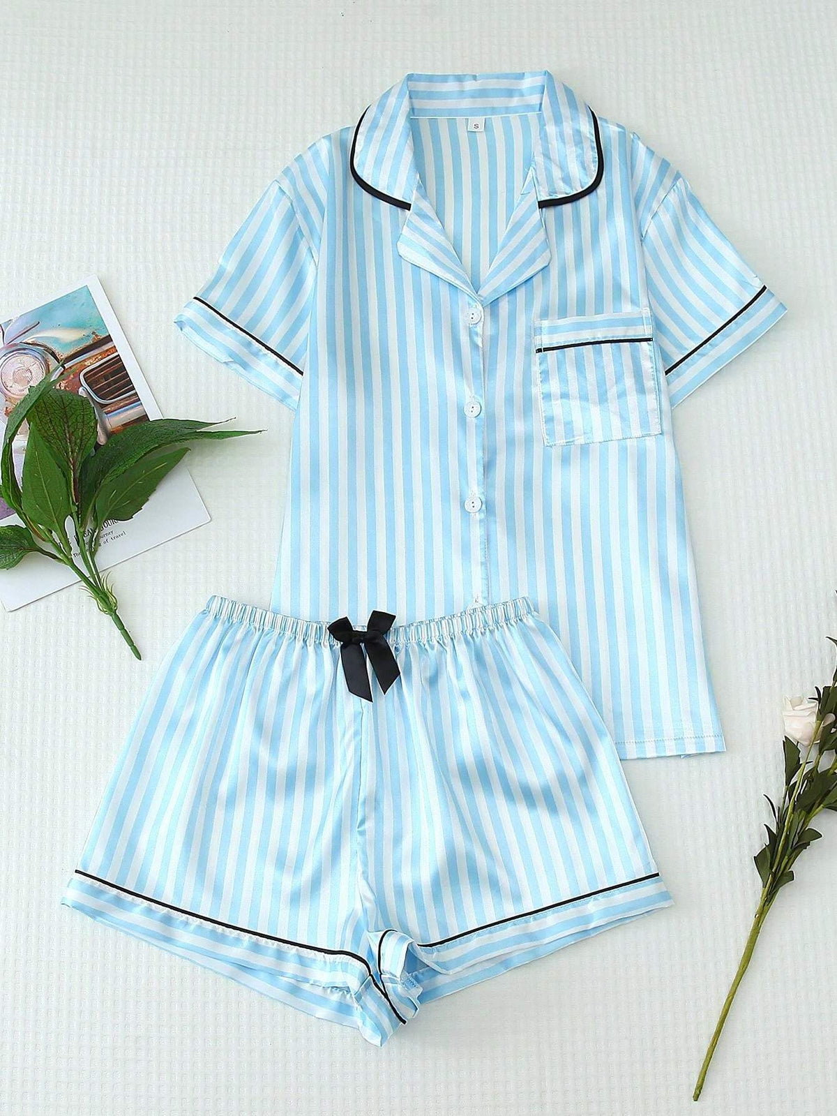 Luxurious Satin Pajama Set for Women Sleepwear Luxurious Weddings