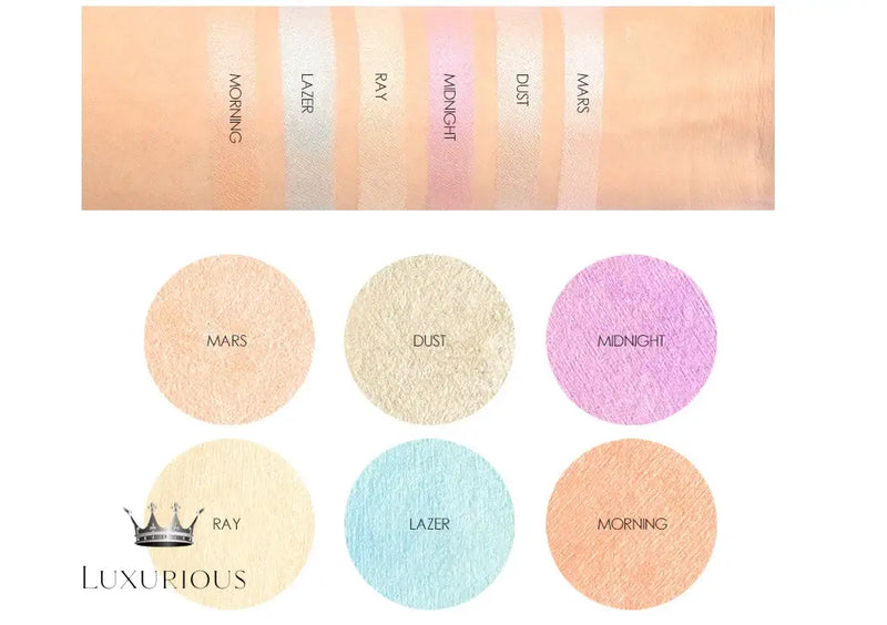 Focallure 6-Color Northern Lights Glow Bronzer Palette Bronzer Luxurious Weddings