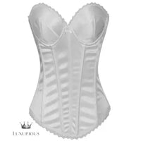 High Quality Adjustable Body Shaper Corset - Black/White Lace Bridal Bustier