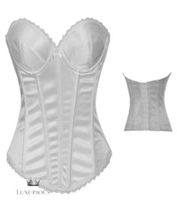 High Quality Adjustable Body Shaper Corset - Black/White Lace Bridal Bustier