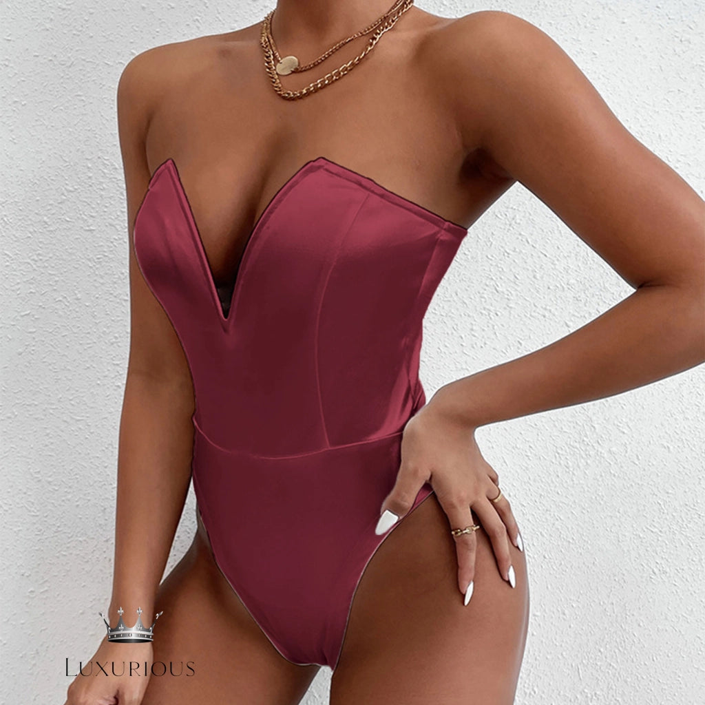 Bodysuit Shapewear Deep V-Neck Body Shaper Thong Shapers Waist Trainer Women Push Up Slimming Corset Top ClubWear For Women Luxurious Weddings