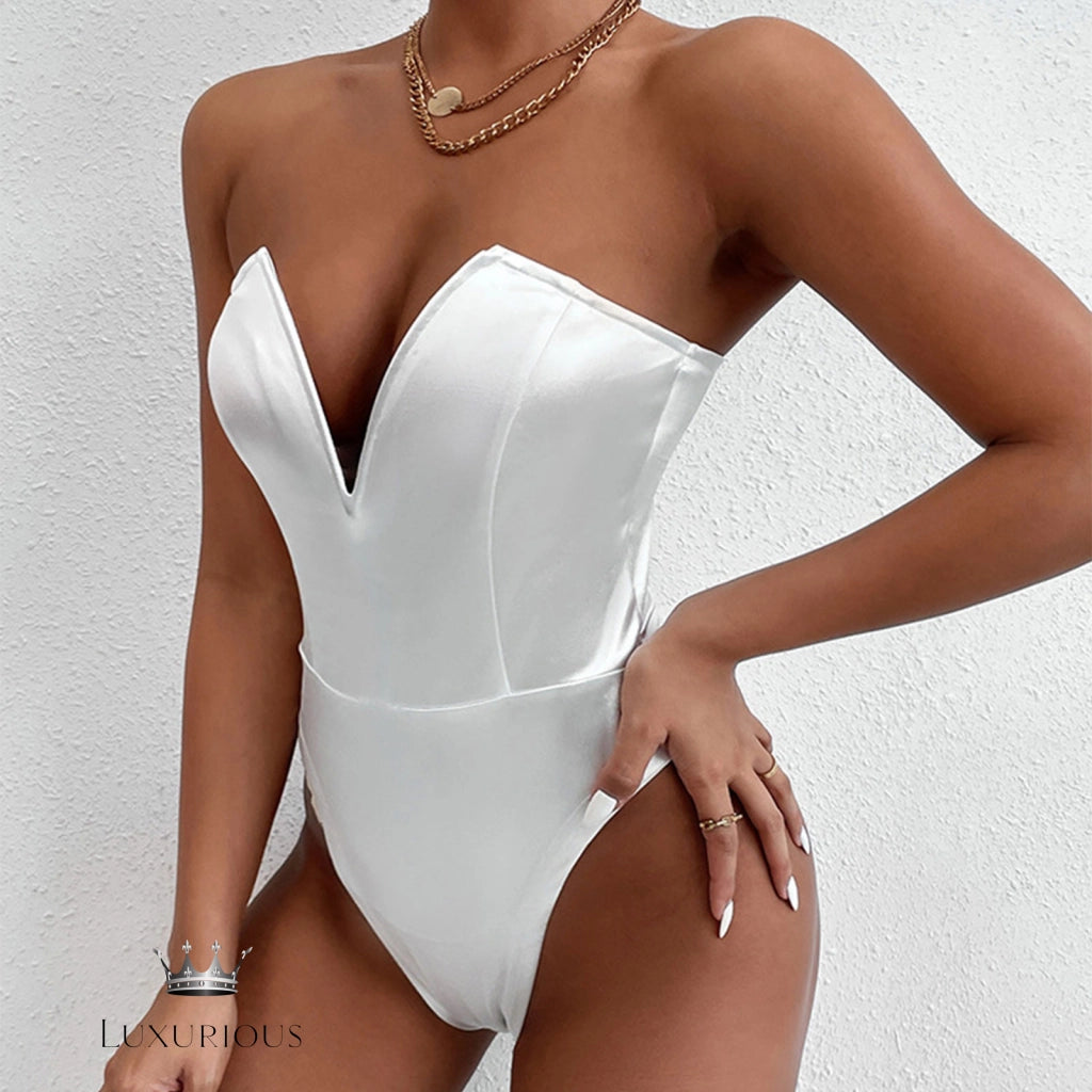 Bodysuit Shapewear Deep V-Neck Body Shaper Thong Shapers Waist Trainer Women Push Up Slimming Corset Top ClubWear For Women Luxurious Weddings