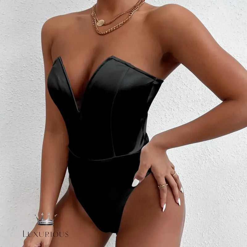 Bodysuit Shapewear Deep V-Neck Body Shaper Thong Shapers Waist Trainer Women Push Up Slimming Corset Top ClubWear For Women corsets Luxurious Weddings