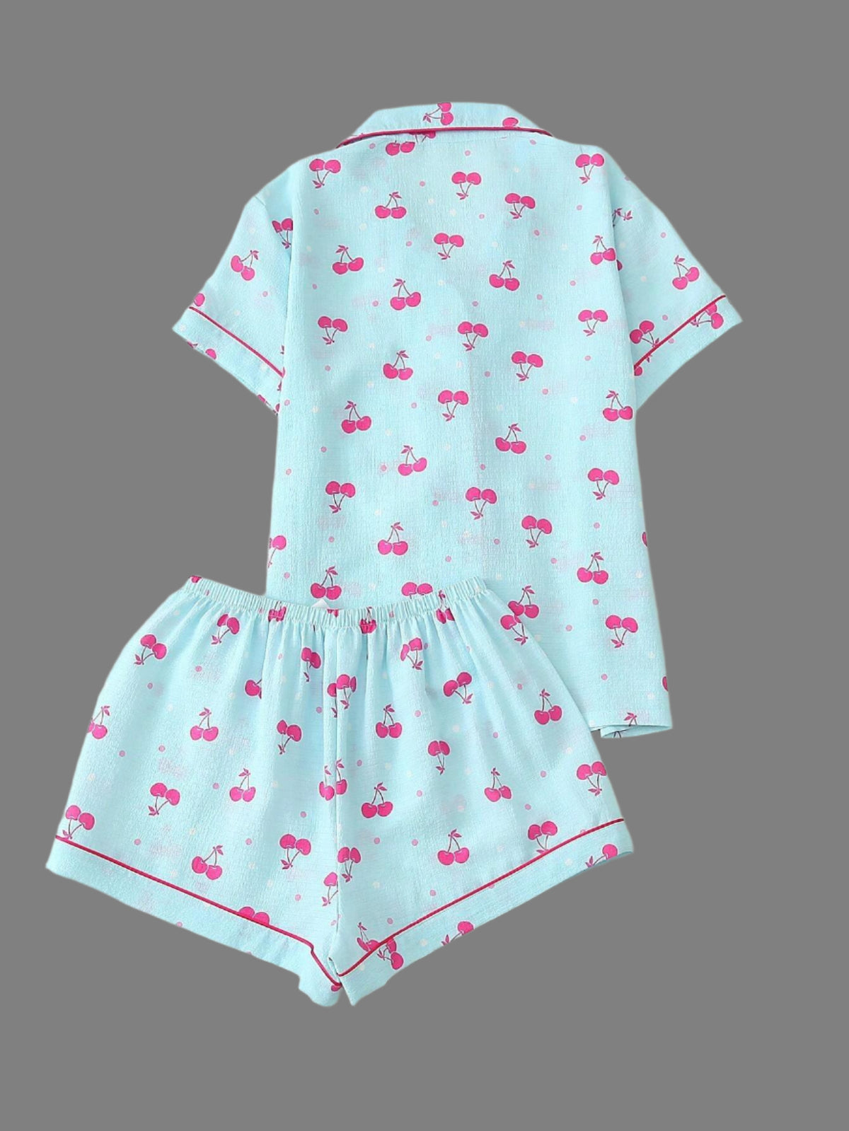 Adorable Women's Cherry Print Pajama Set sleepwear Luxurious Weddings