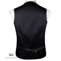 Hi-Tie Luxury Silk Mens Waistcoat Tie Set Luxurious Weddings