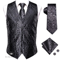 Hi-Tie Luxury Silk Mens Waistcoat Tie Set waistcoats Luxurious Weddings