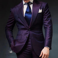 Luxury Purple Tuxedo Suit 2-Piece Set Luxurious Weddings