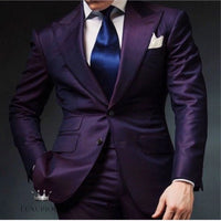 Luxury Purple Tuxedo Suit 2-Piece Set Men's Suit Luxurious Weddings