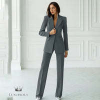 Chic Bow Collar Blazer Suit Set - Elegant Women's Fashion Luxurious Weddings