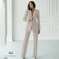 Chic Bow Collar Blazer Suit Set - Elegant Women's Fashion Luxurious Weddings