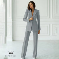 Chic Bow Collar Blazer Suit Set - Elegant Women's Fashion Women's Suits Luxurious Weddings