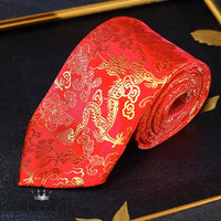 Luxury Dragon Necktie - Classic Office Business Gift Luxurious Weddings