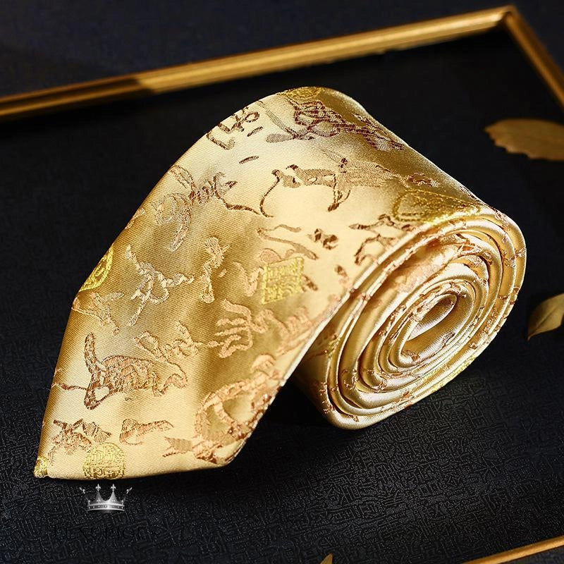 Luxury Dragon Necktie - Classic Office Business Gift Luxurious Weddings