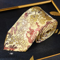 Luxury Dragon Necktie - Classic Office Business Gift Luxurious Weddings