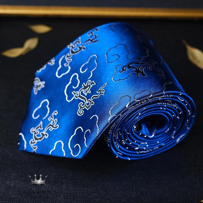 Luxury Dragon Necktie - Classic Office Business Gift Luxurious Weddings