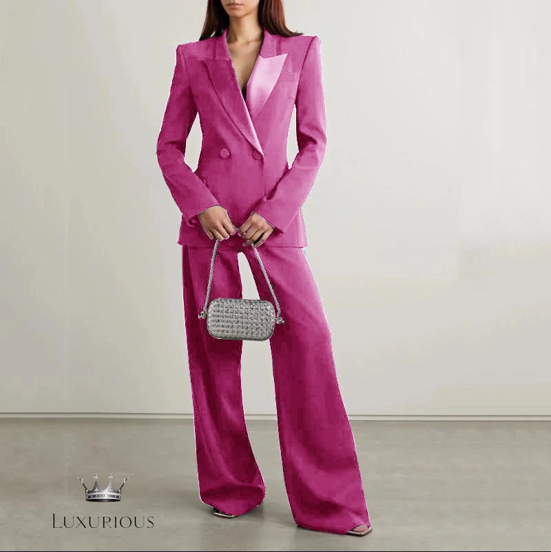 Elegant Double Breasted Women's Suit Set Luxurious Weddings