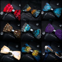 Handmade Feather Bow Tie Gift Set Luxurious Weddings