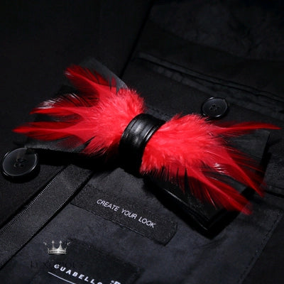 Handmade Feather Bow Tie Gift Set Luxurious Weddings