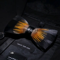 Handmade Feather Bow Tie Gift Set Luxurious Weddings