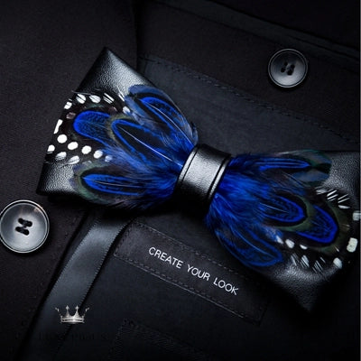 Handmade Feather Bow Tie Gift Set Luxurious Weddings