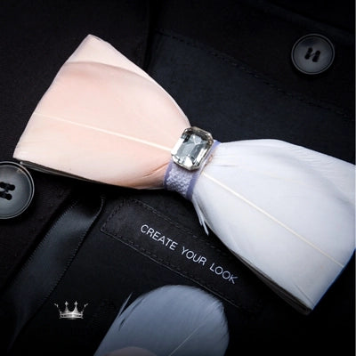 Handmade Feather Bow Tie Gift Set Luxurious Weddings