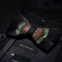 Handmade Feather Bow Tie Gift Set Luxurious Weddings